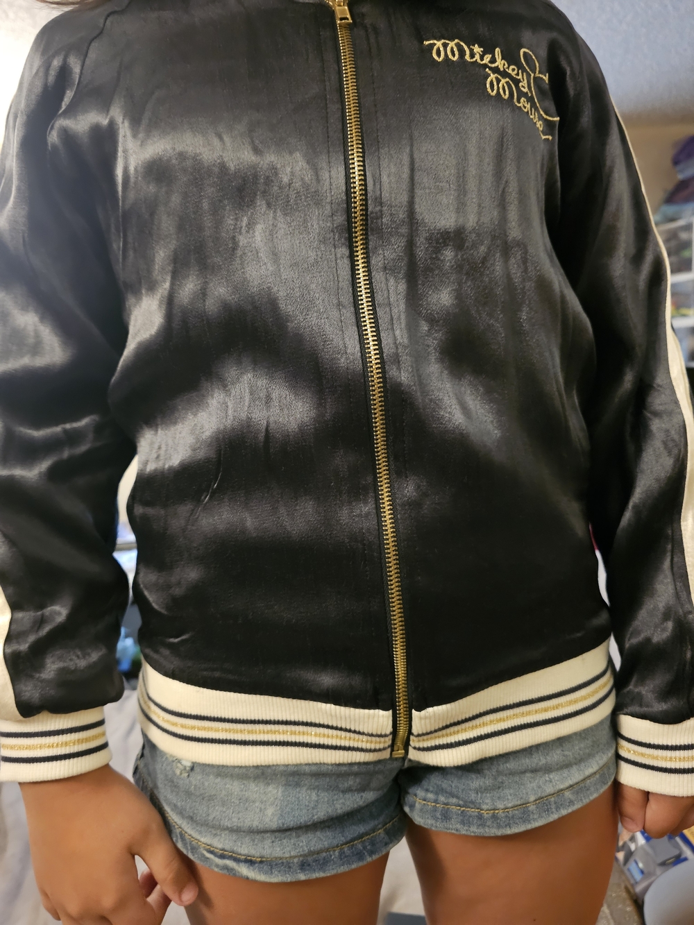 Zara Black Jacket with Gold and Cream Stripe Trim